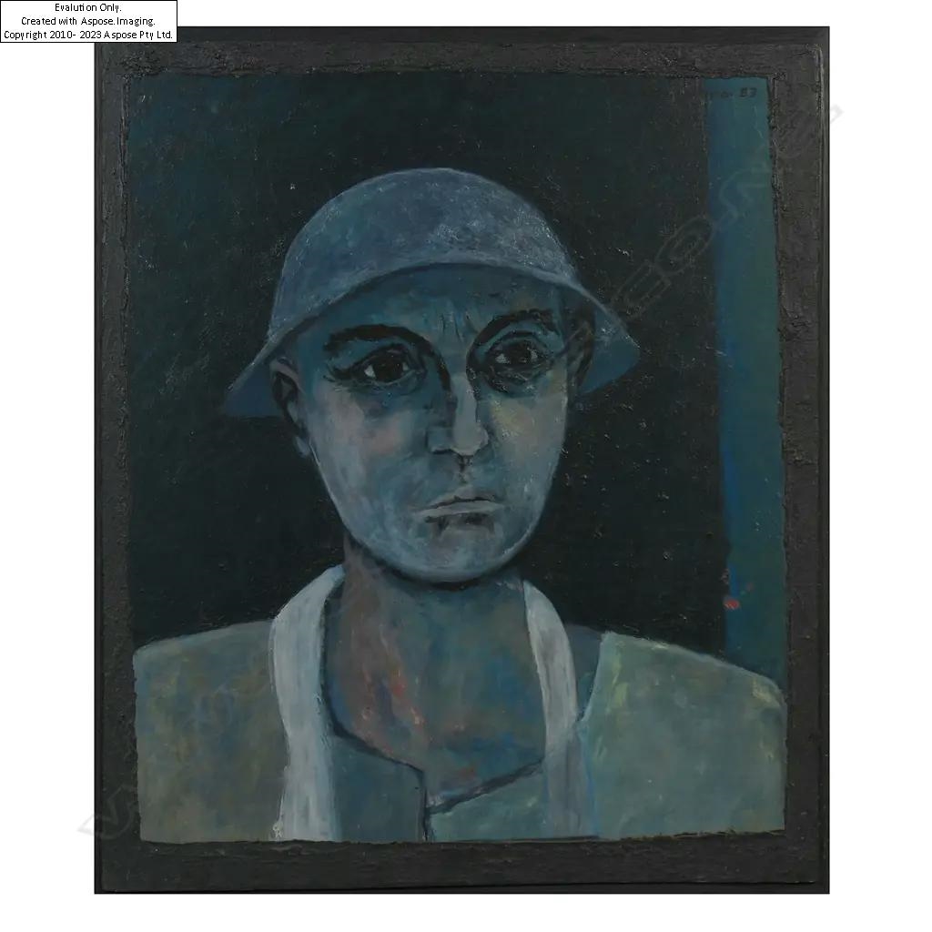 Artwork by Roy Dalgarno, Miner's Head study 2, Made of oil on board