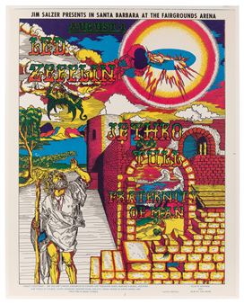 Frank (b. 1949). Led Zeppelin / Jethro Tull / Fraternity of Man. 1969. First printing (with Pacific Printing imprint lower right). 22 ½ x 17 ½”. Paper. Small numerals inked on verso. A-. - Frank Bettencourt