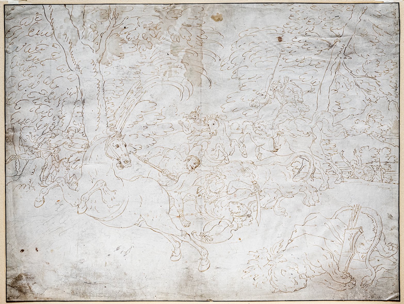 Charles Le Brun | Löwenjagd (ca. 1685) | MutualArt