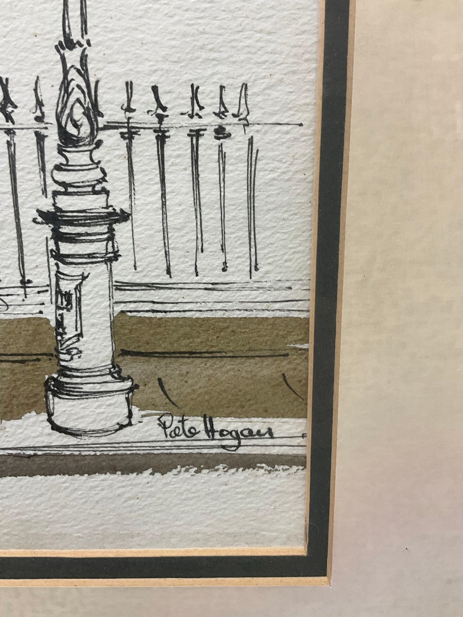 Artwork by Pete Hogan, Dublin Lamp, Made of watercolour and ink on paper