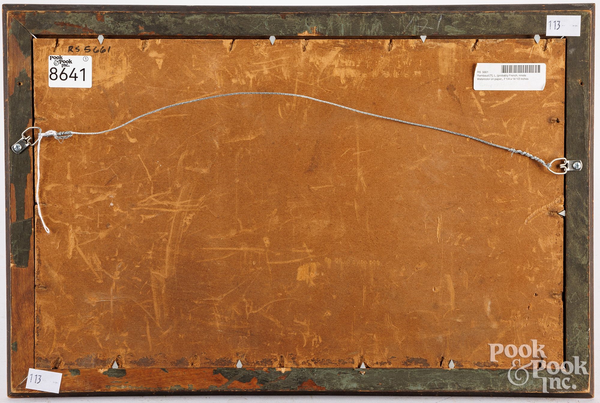 Artwork by L. Rambaud, French watercolor of soldiers on a mountainside, Made of watercolor