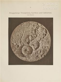 [Celestial Atlas]. VALENTINER (Wilhelm). Atlas des Sonnensystems. Lahr, Moritz Schauenburg, 1884. In-folio, [2]-19 p., 25 plates, publisher's blue half cloth binding with corners, smooth spine, printed boards (binding worn). - Julius Grimm