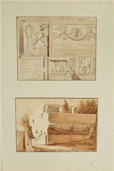 [Italy]. [Drawings]. LE BAS (Hippolyte). [Milan, Rome, architectural drawings]. - Gabriel Hippolyte Le Bas
