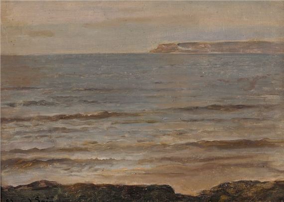 Edouard SAIN (1830-1910) Seaside on a gray day Oil on canvas. Signed lower left. 24 x 33 cm by Edouard Alexandre Sain