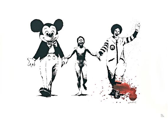 Banksy | VIETNAMESE GIRL WITH MICKEY MOUSE AND RONALD MCDONALD
