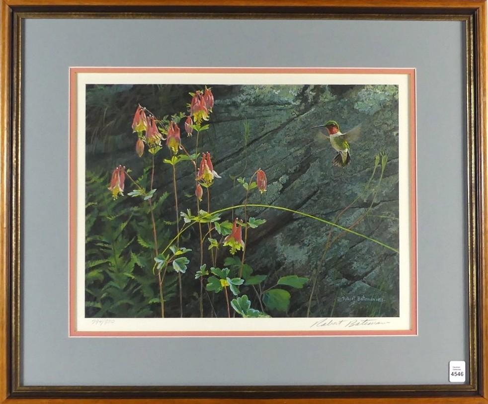 Robert McLellan Bateman | Ruby-Throat and Columbine | MutualArt
