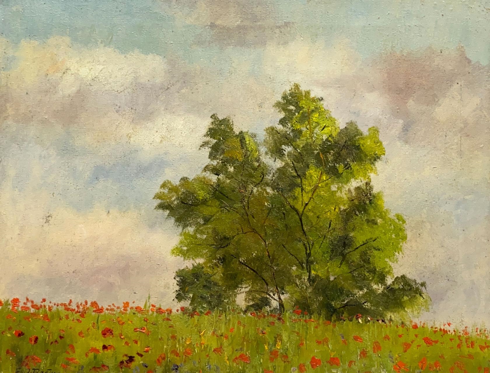 Artwork by Egon Rosbroy, Strom v krajině, Made of Technika: Olej na plátně