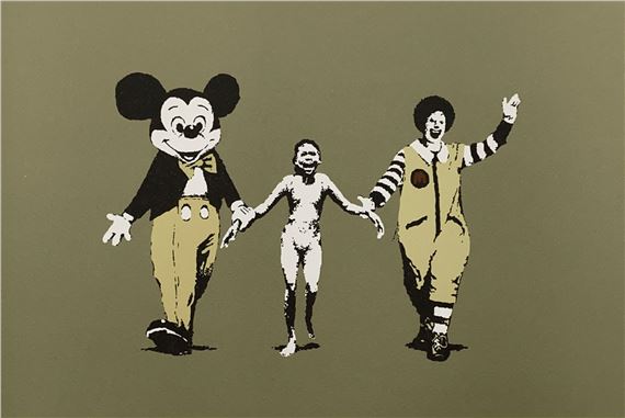 Banksy | VIETNAMESE GIRL WITH MICKEY MOUSE AND RONALD MCDONALD