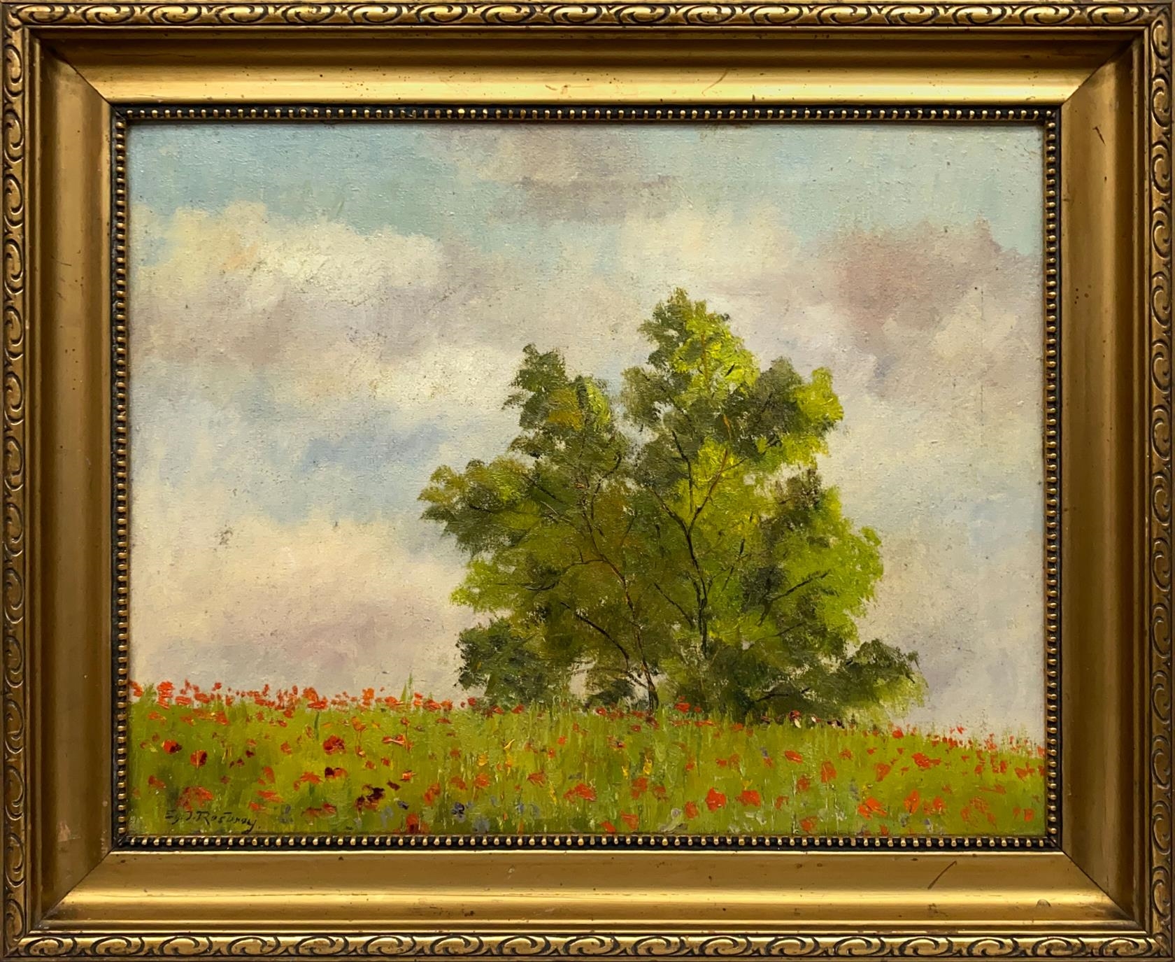 Artwork by Egon Rosbroy, Strom v krajině, Made of Technika: Olej na plátně