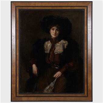 Portrait of a Lady in a Brown Dress - Paul Robert