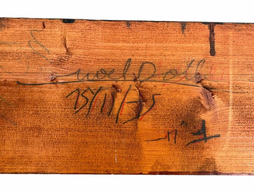 Artwork by Noël Dolla, Noël DOLLA (1945) Poutre - 1975 ? Grande poutre en bois polychrome, Made of Polychromed wood