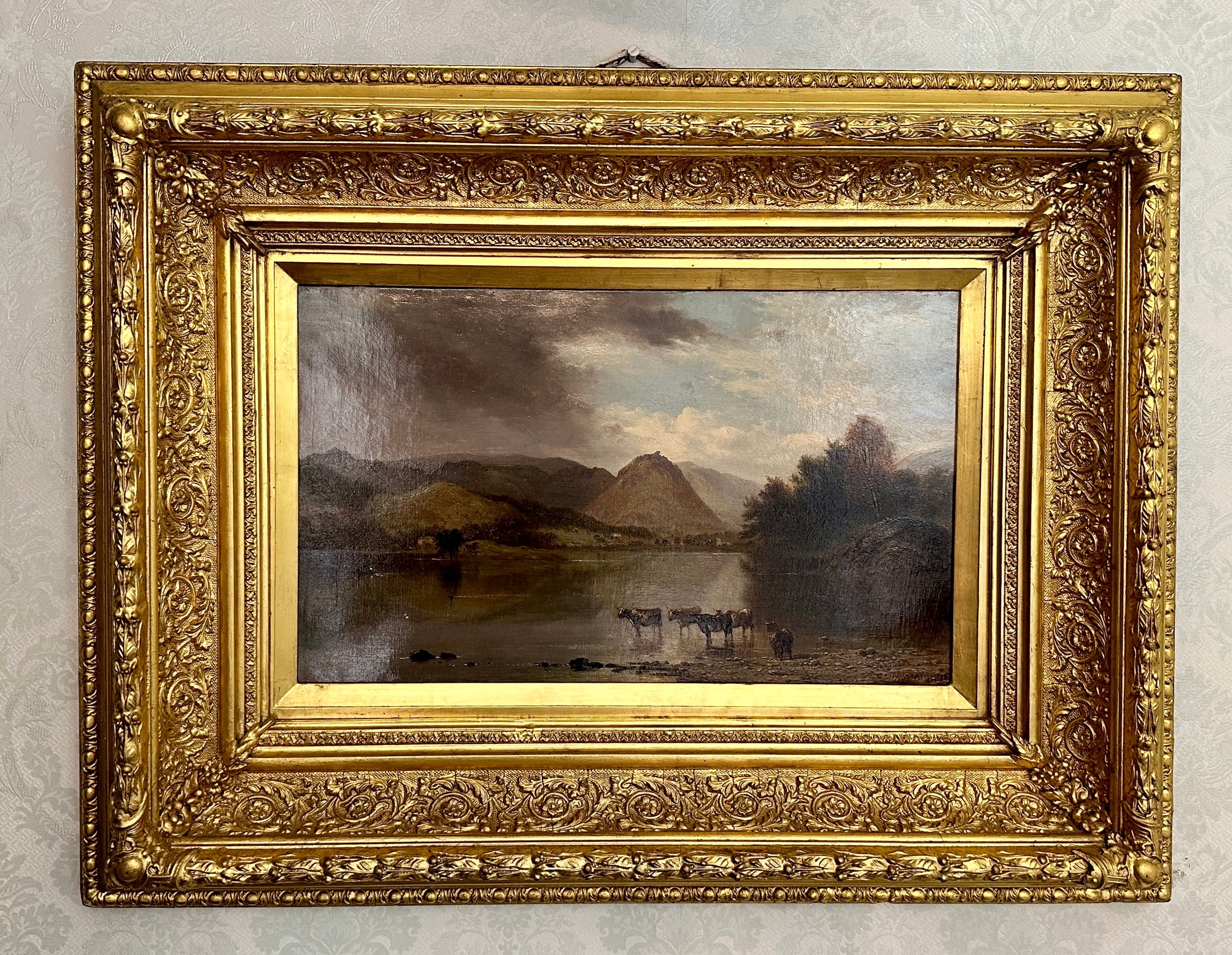James Roberts | Oil on canvas ‘Cattle at waters edge’ signed James ...