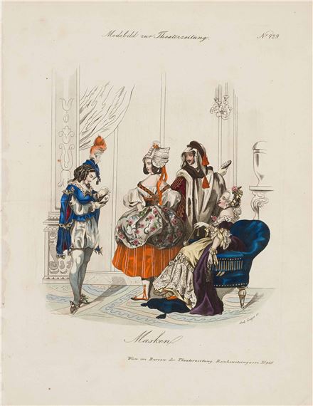 Fashion pictures for the Theatre Newspaper by Andreas Geiger, 1840s/50s