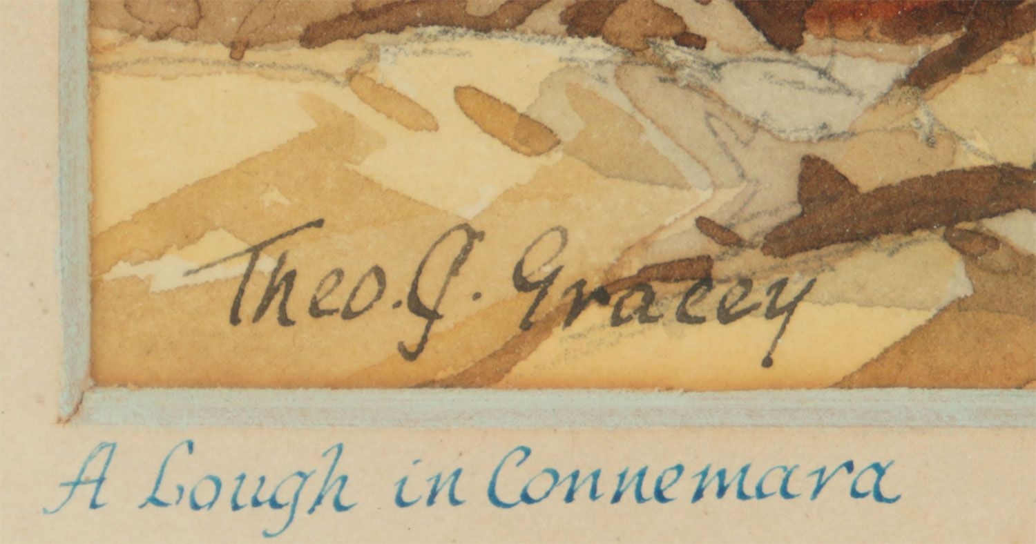 Artwork by Theodore James Gracey, A LOUGH IN CONNEMARA, Made of WATERCOLOUR DRAWING