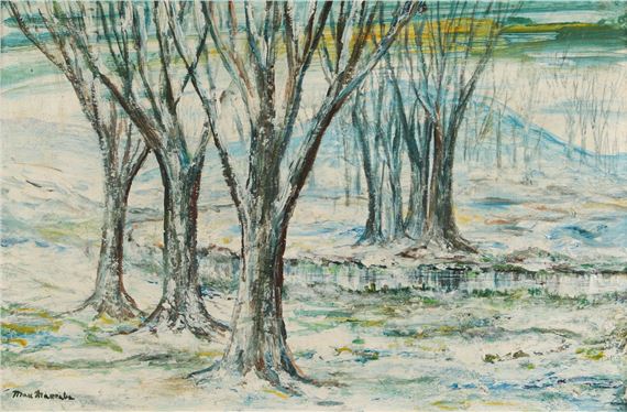 Max McCabe | TREES & RIVER IN WINTER | MutualArt