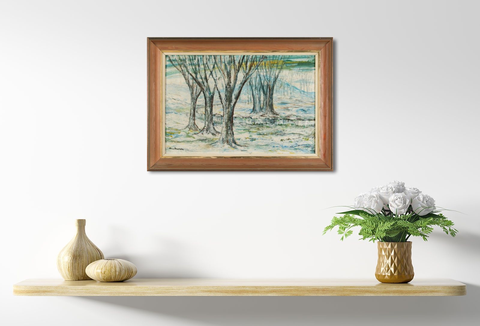 Max McCabe | TREES & RIVER IN WINTER | MutualArt