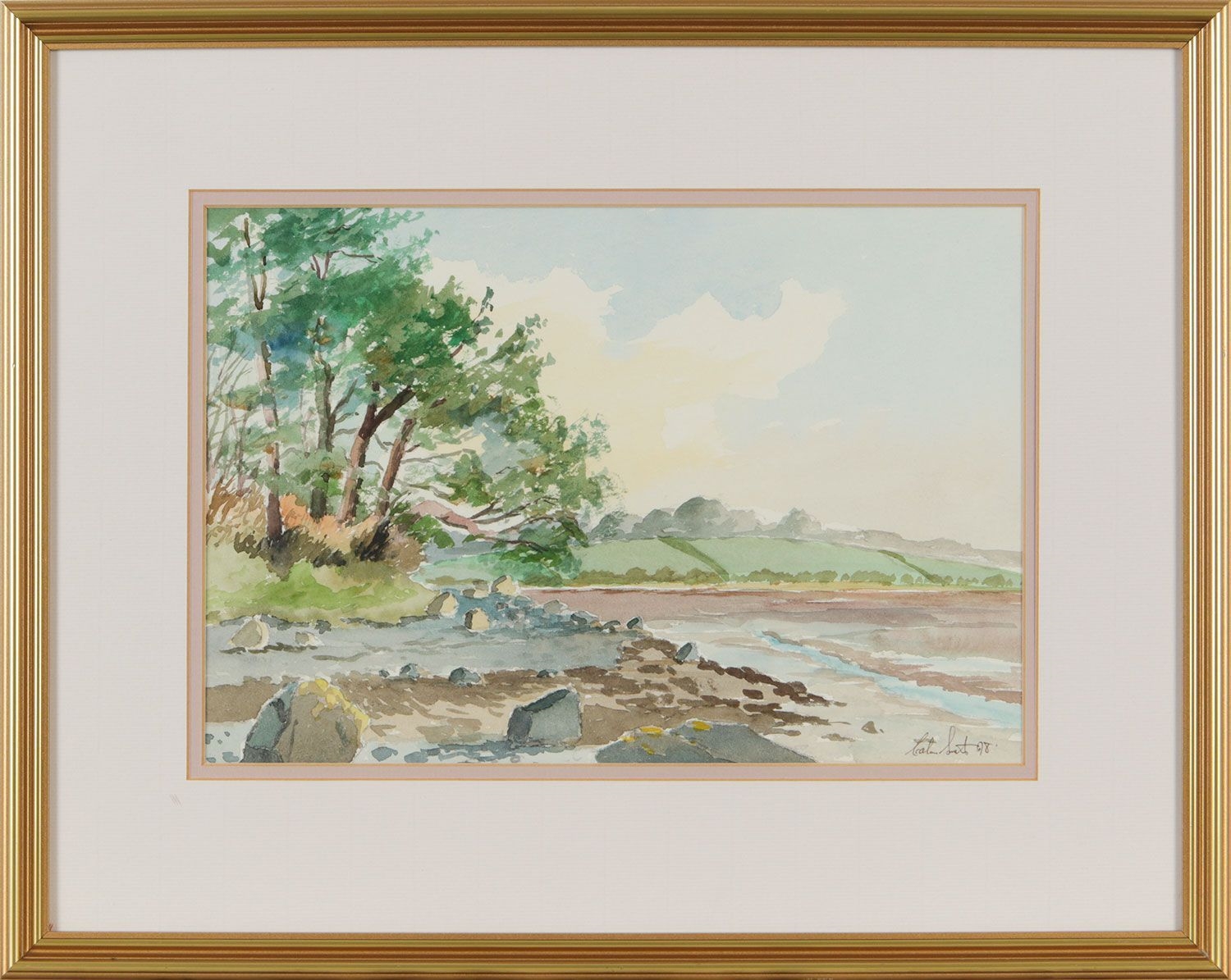 Artwork by Colin Smyth, LOOKING TO CROSS ISLAND, Made of WATERCOLOUR DRAWING