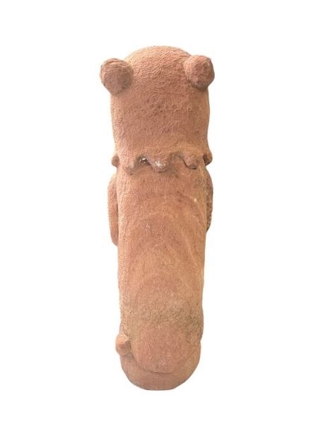 Artwork by Stefan Rinck, Hibou porte hibou sur un crâne avec des cornes, Made of en grès