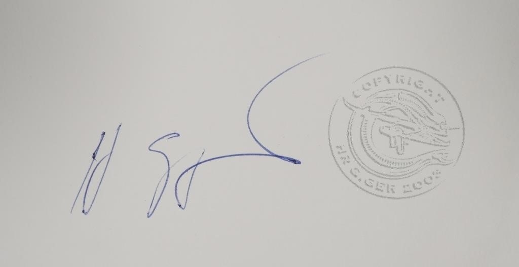 H. R. Giger | HR GIGER, SIGNED TATTOO BIOMECHANOID PRINT (2003) | MutualArt