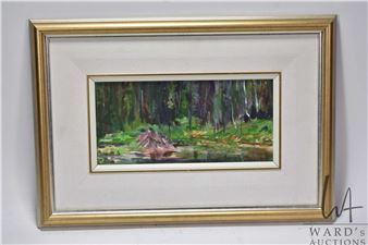 A wooden creek scene with beaver dam - Karen A. Pederson