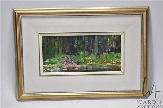A wooden creek scene with beaver dam - Karen A. Pederson