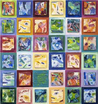 große Komposition in Öl und Acryl auf Lwd. und Karton - Sarah Greaves