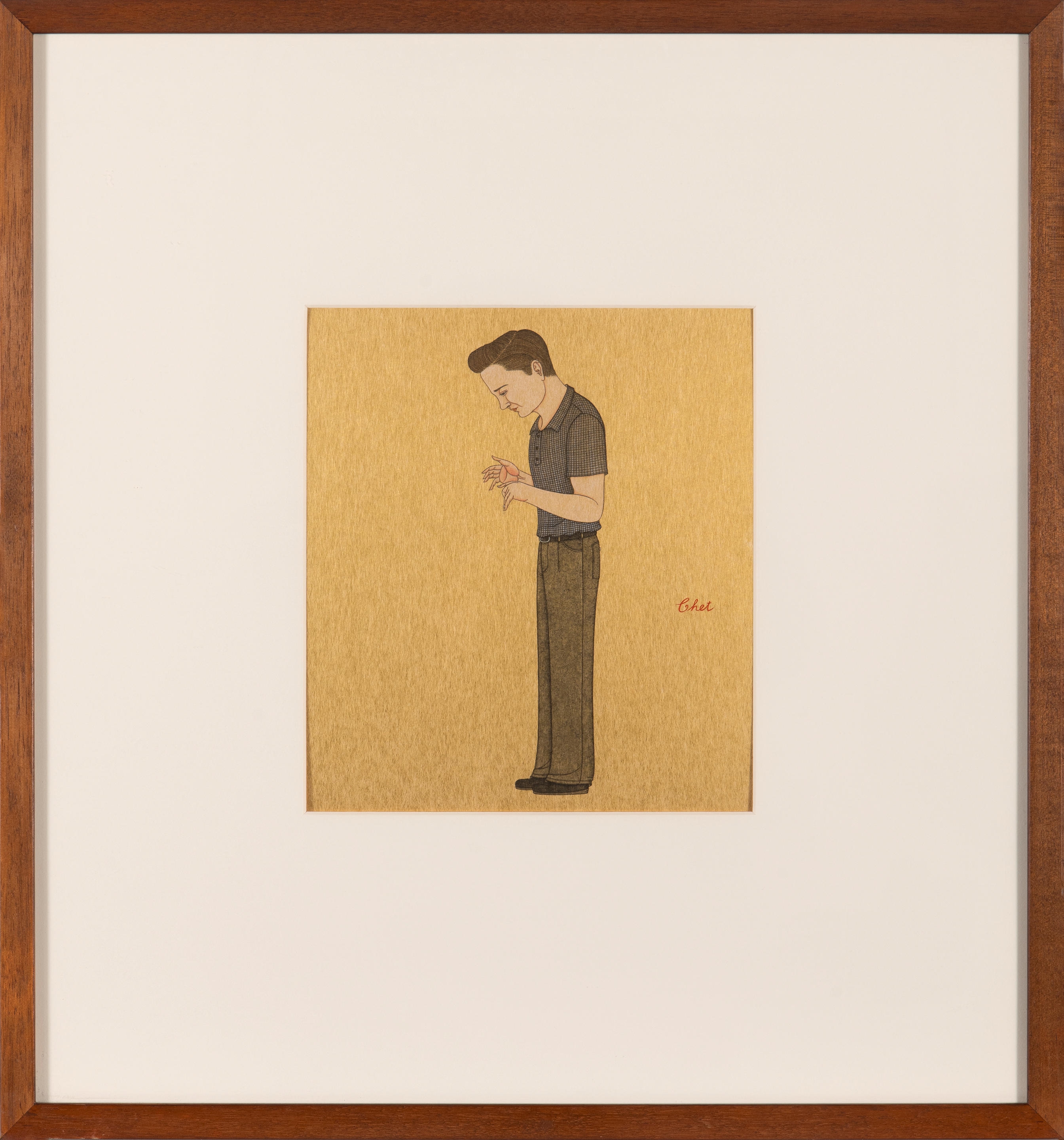 Artwork by Wilson Shieh, Chet Baker, 2002, Made of chinese ink and watercolour on silk