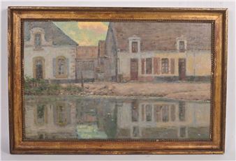 Emile-Louis Meret (1893/94-1925) Maison en bord de rivière - Émile-Louis Méret