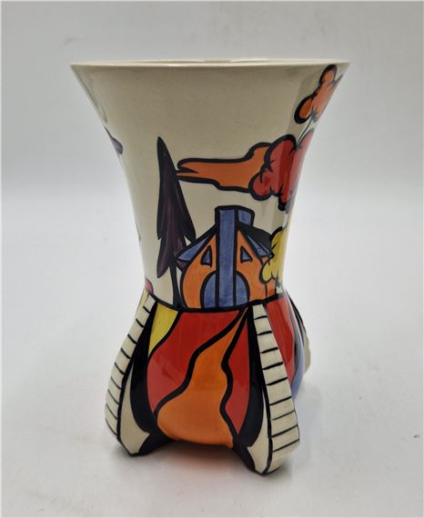 LORNA BAILEY 19cm VASE IN THE DIMSDALE HALL DESIGN Signed By Lorna Bailey (Early Piece ,Old Ellgreave Backstamp) (Rare) by Lorna Bailey