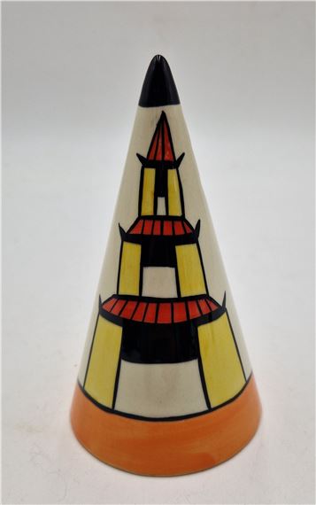 LORNA BAILEY 13 cm CONICAL SUGAR SHAKER IN THE PAGODA GARDEN by Lorna Bailey