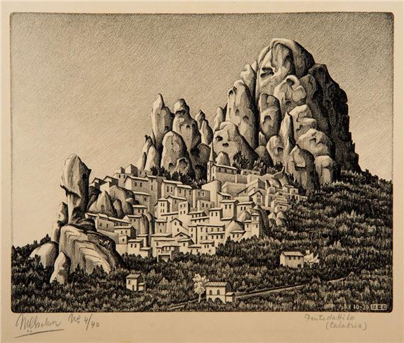 Pentedatillo, Calabria by Maurits Cornelis Escher