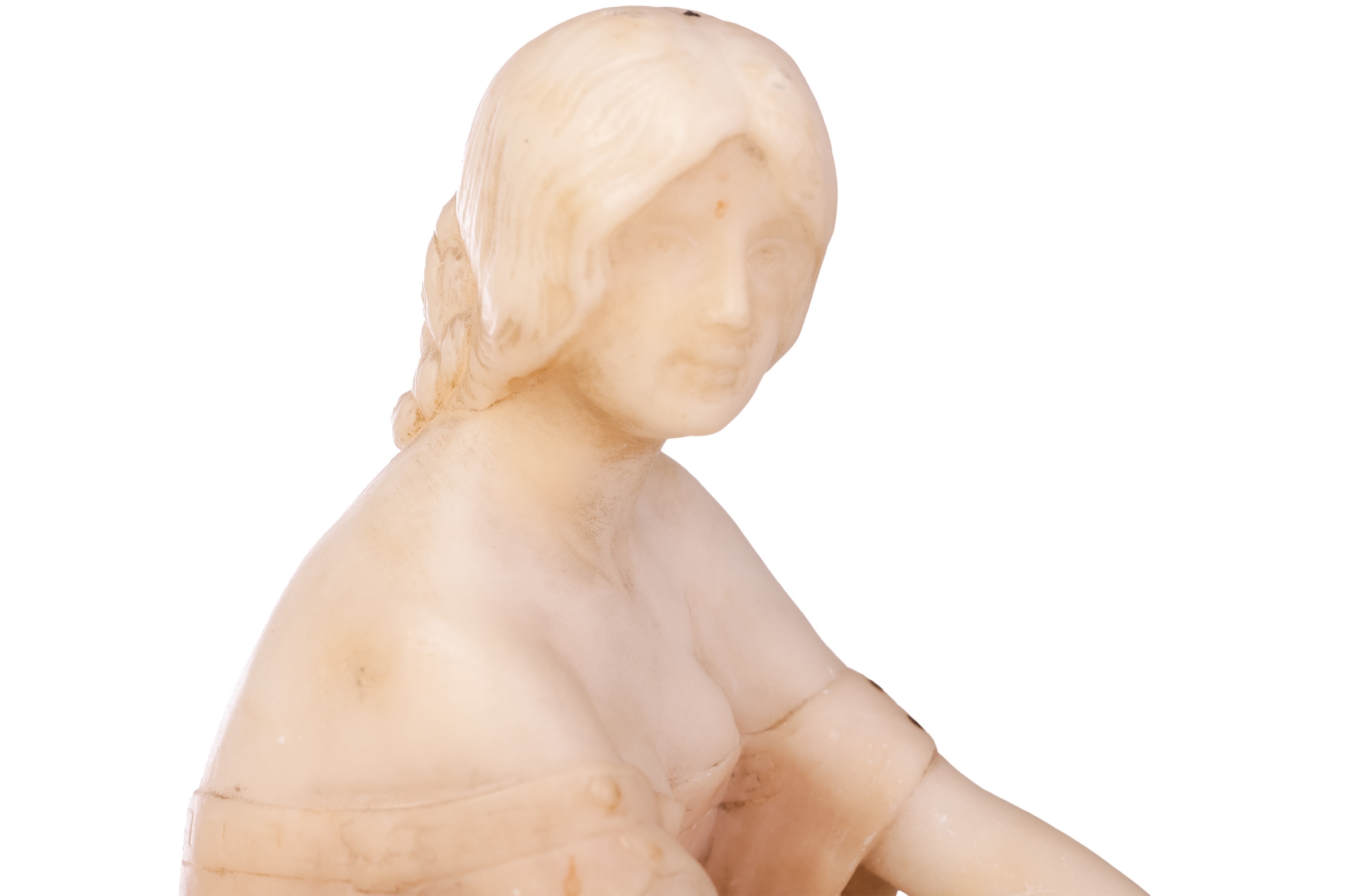 Artwork by Rudolf Marcuse, German, Made of alabaster, on a rectangular marble base