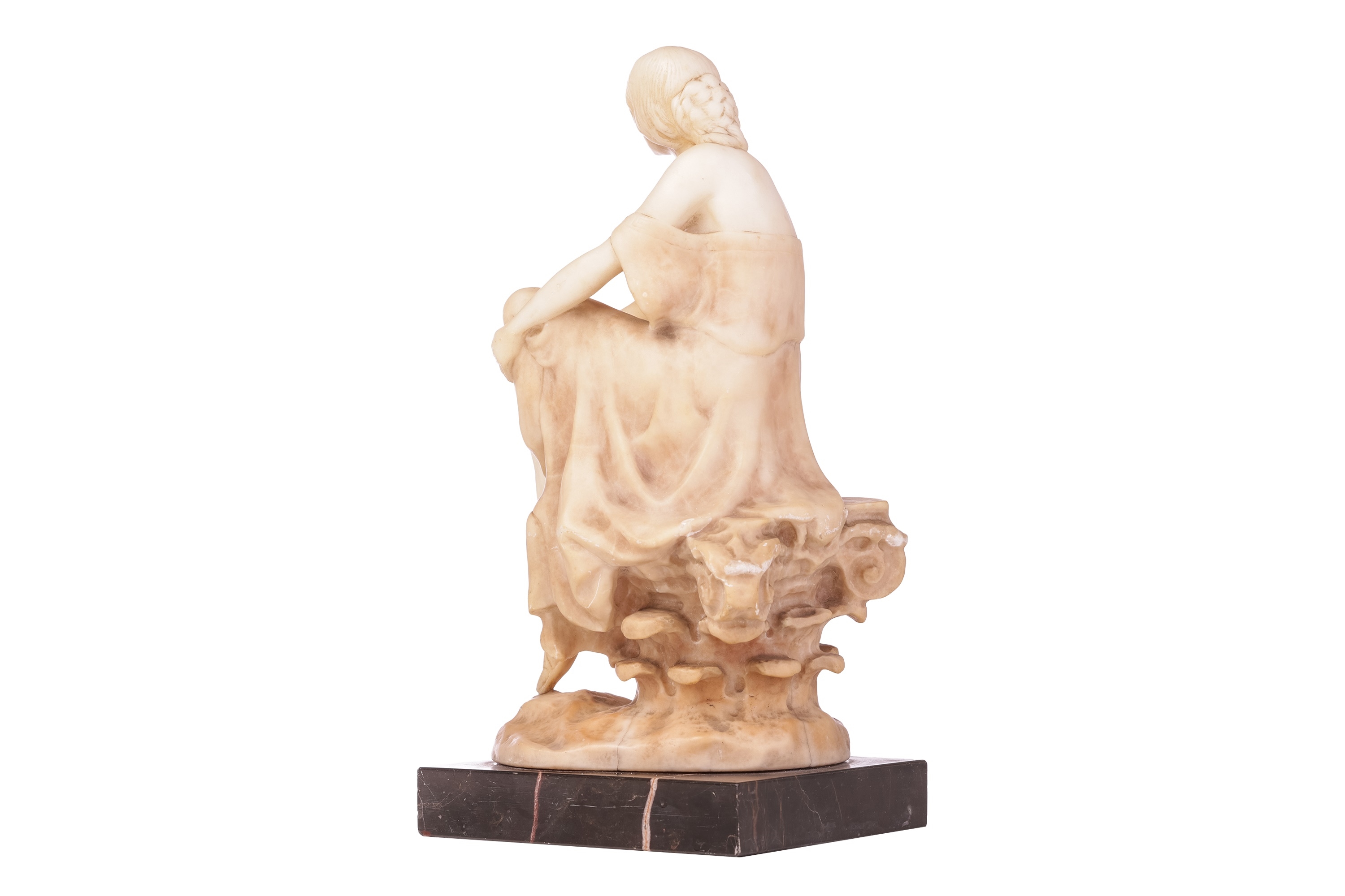 Artwork by Rudolf Marcuse, German, Made of alabaster, on a rectangular marble base