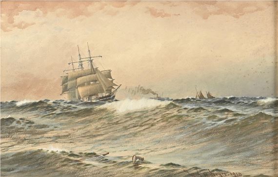 W J N  - Shipping Scene - W. J. N. Boyer