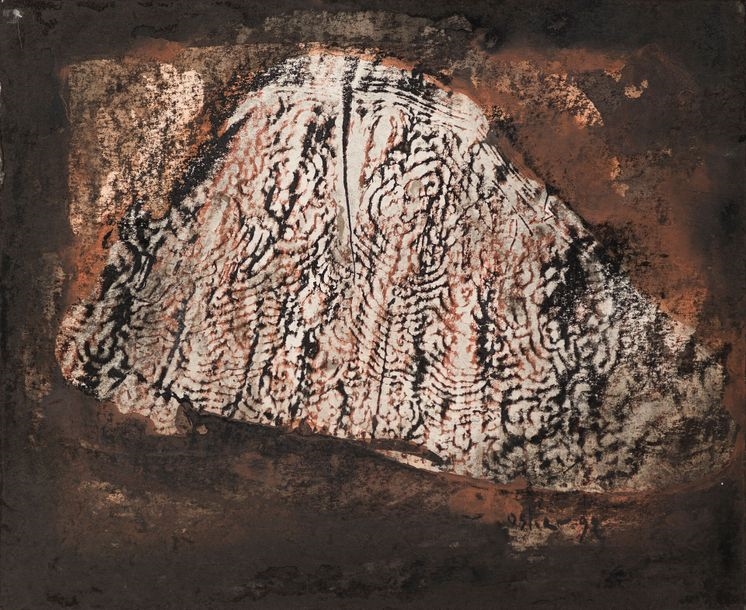 Artwork by Jean-Jacques Ostier, Notes sur le temps, Made of mixed media on cardboard