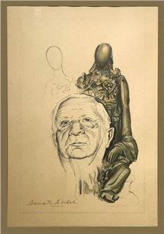 Man's face with mannequins - Toni Donati Doria