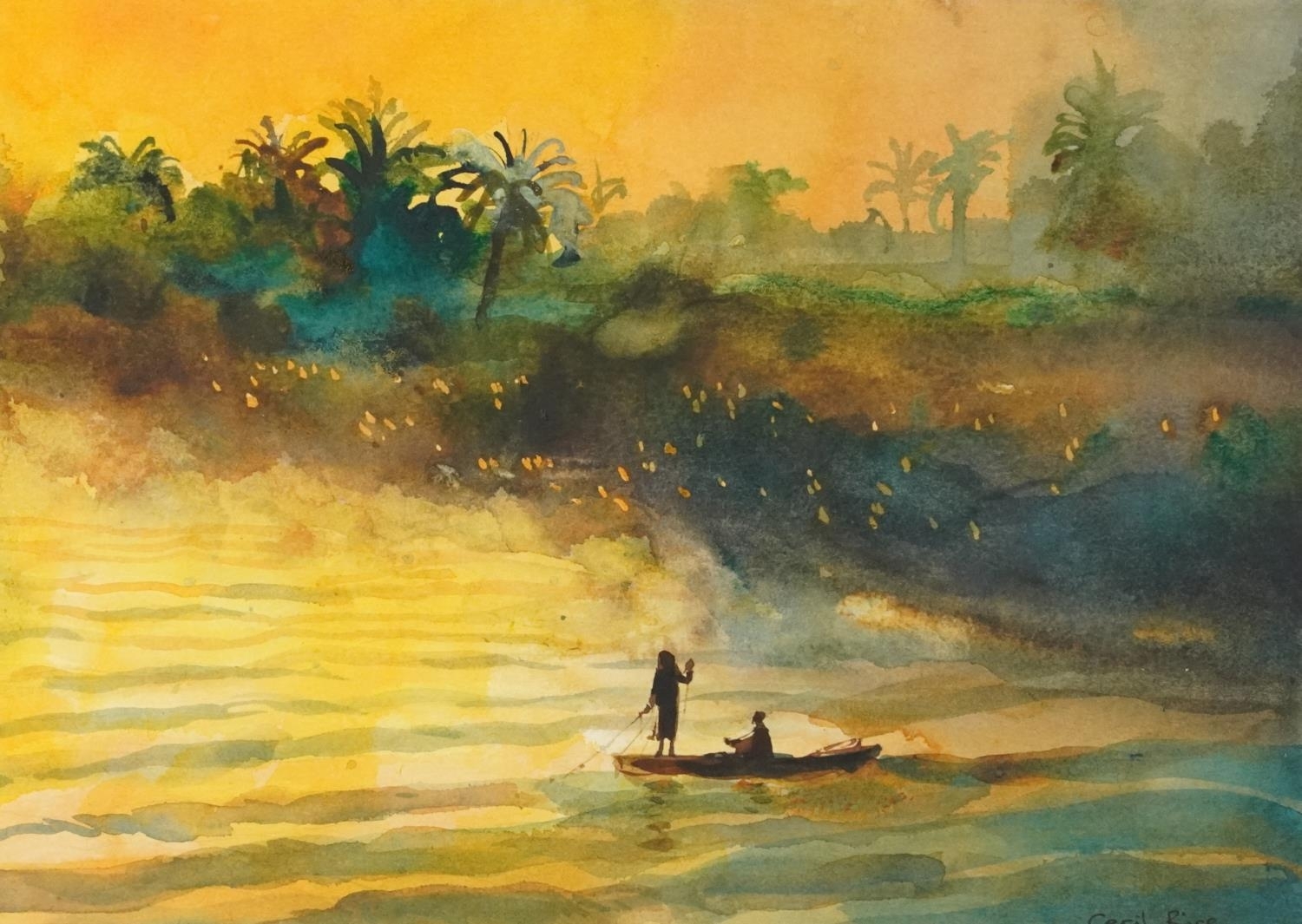 Cecil Rice | Fishermen on a boat (20th Century) | MutualArt