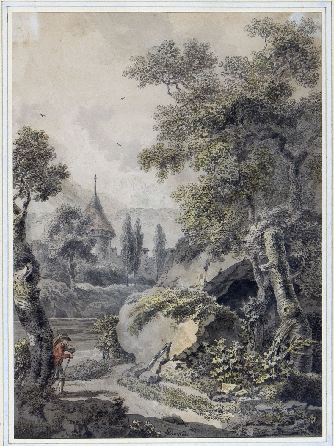 Artwork by Philip-Heinrich Dunker, Dunker, Philipp Heinrich. 1781 Bern - Nürnberg 1836, Made of watercolor