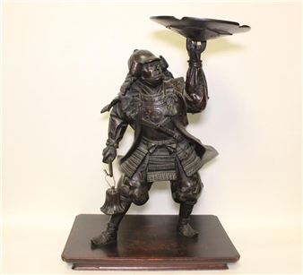 19th.C Japanese Bronze Samurai Warrior Sculpture S - Japanese School, 19th Century
