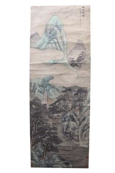 Qing Chinese Ink Color Landscape Scroll Painting - Chinese School