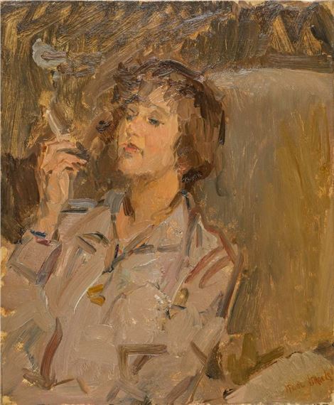 Rookende dame by Isaac Israëls