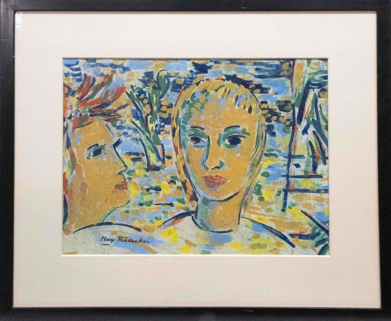 Artwork by Max Rädecker, Twee koppen, Made of gouache op papier