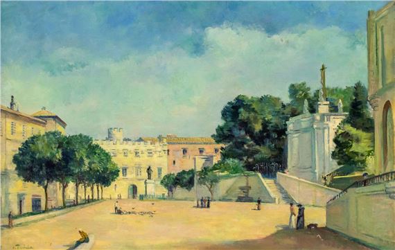 City square in Southern-Europe by Victor Tischler