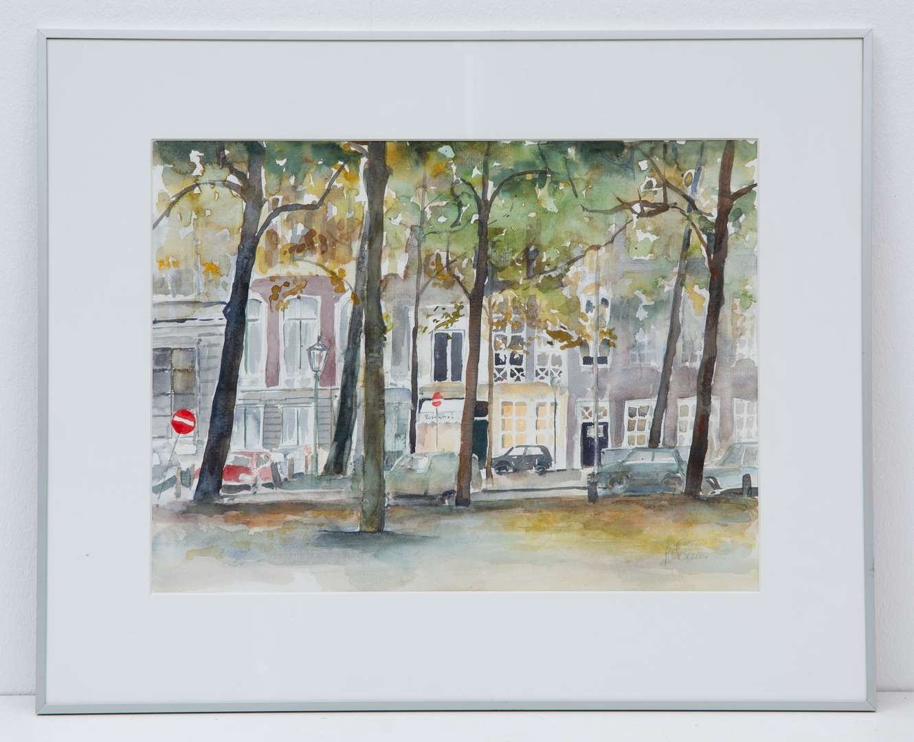 Artwork by Renée Toulens, Lange Voorhout, Made of potlood en aquarel