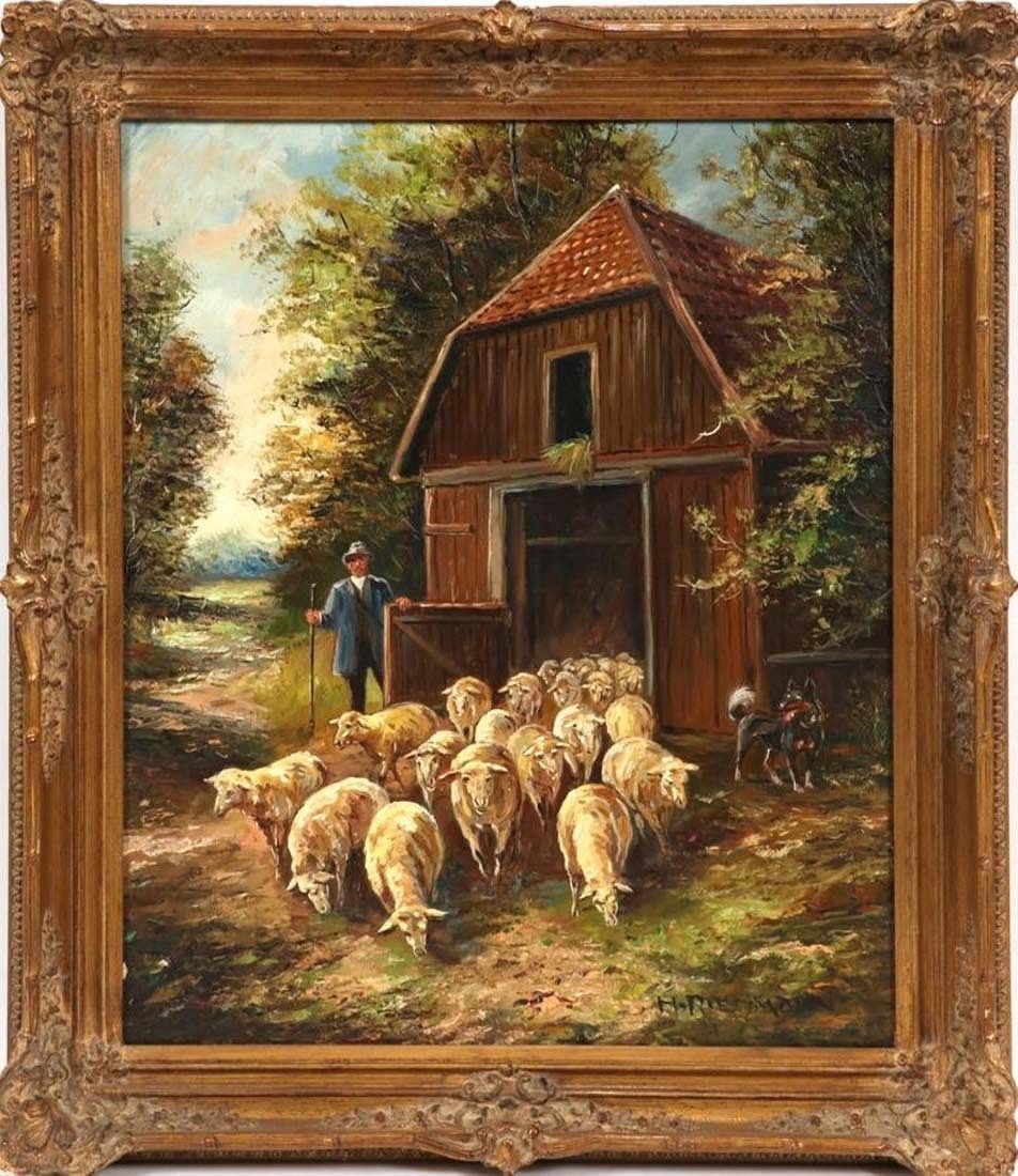 Hans Riedmann | Hans Riedmann (1913-1991) Shepherd Oil on Canvas ...