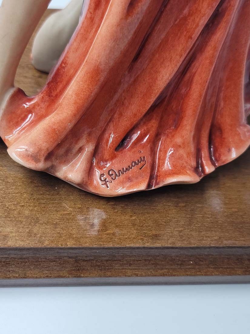 Artwork by Giuseppe Armani, Gypsy Tambourine Dancer, A Large Very Rare Capodimonte G. Armani Signed Sculpture, Made of hand painted porcelain figurine