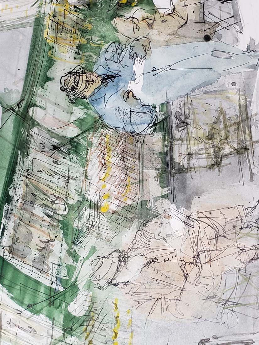 Artwork by Pierre Pages, Pierre Pages Watercolor of Notredame Signed, C. 1940's, Made of watercolor painting