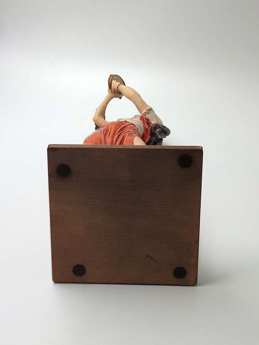 Artwork by Giuseppe Armani, Gypsy Tambourine Dancer, A Large Very Rare Capodimonte G. Armani Signed Sculpture, Made of hand painted porcelain figurine