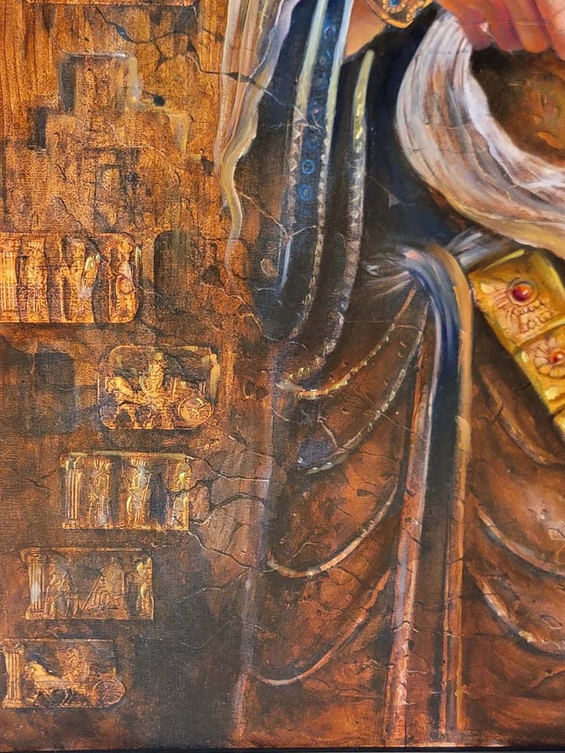 Artwork by Hojat Shakiba, Persian Oil On Canvas Of Great Cyrus's Wife ' Cassandane ' Signed By Hojat Shakiba, Made of oil on canvas