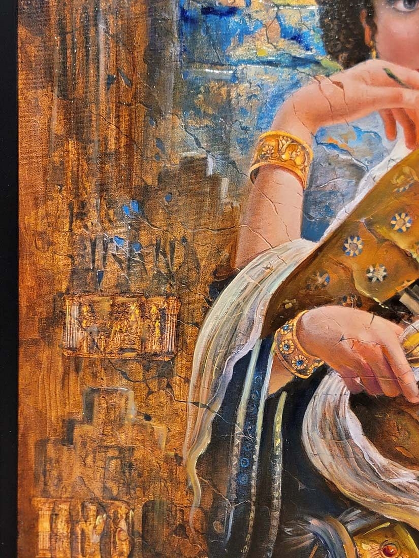 Artwork by Hojat Shakiba, Persian Oil On Canvas Of Great Cyrus's Wife ' Cassandane ' Signed By Hojat Shakiba, Made of oil on canvas